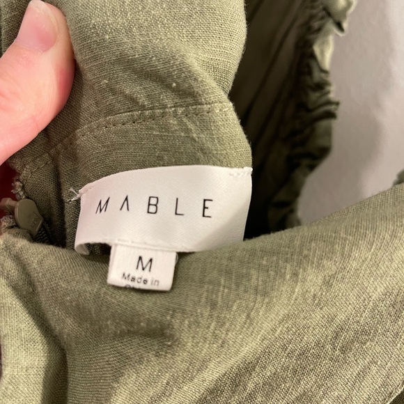 Petal & Pup Olive Green Maxi Dress with Ruffle Accents - Picture 3 of 5